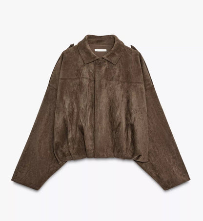 Velvora Suede Bomber Jacket