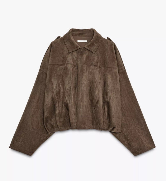 Velvora Suede Bomber Jacket