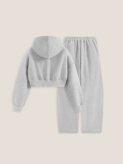 FleeceFlex™ Cropped Hoodie Set