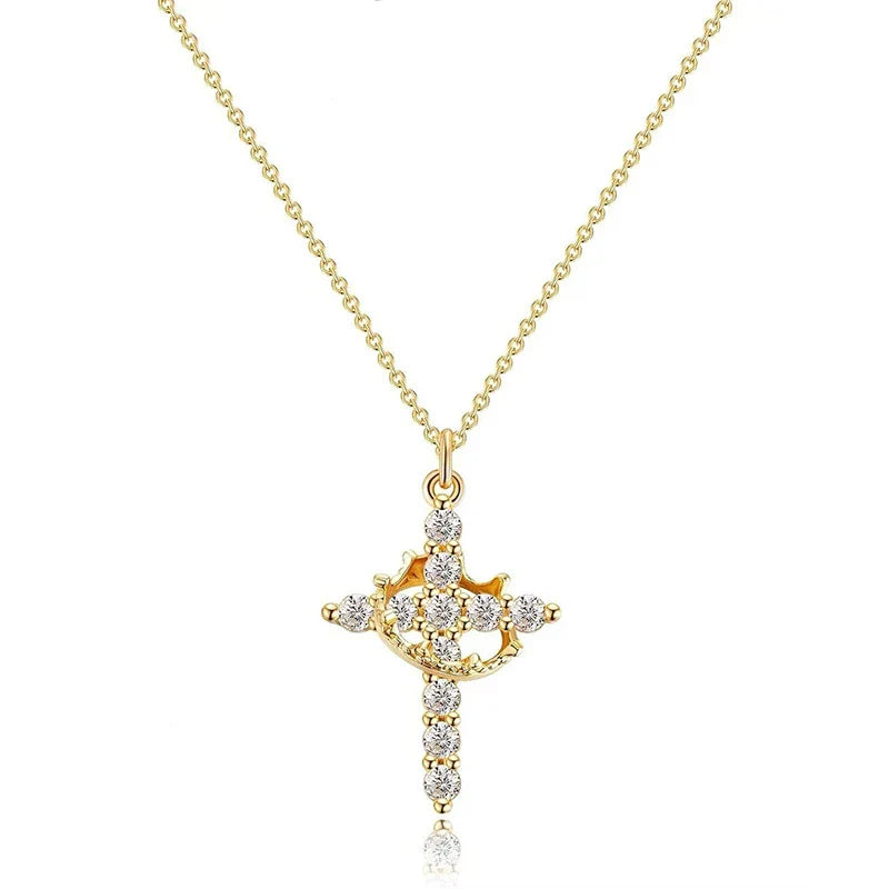 Cross & Crown Necklace
