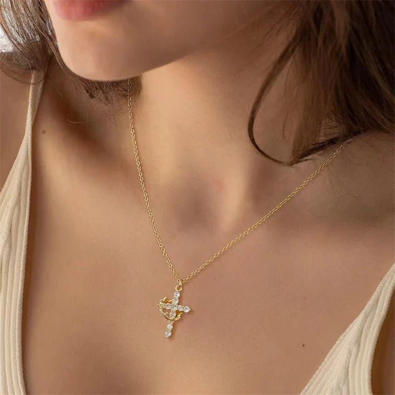 Cross & Crown Necklace