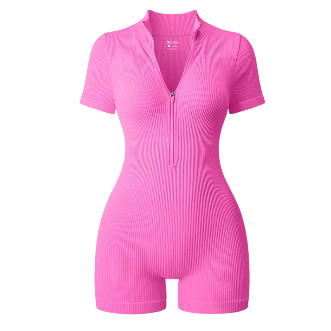 CurveZip™ Ribbed Romper