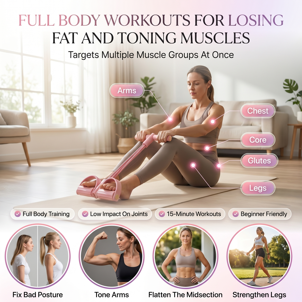 ToneFlow Full Body Pedal Resistance Band